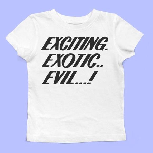 Exciting Exotic Evil Shirt, Bold Retro Y2K Graphic Tee - Picture 1 of 4